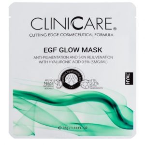 Clinicare EGF Glow: Anti-Pigmentation & Skin Rejuvenating Tissue Mask with Hyaluronic Acid